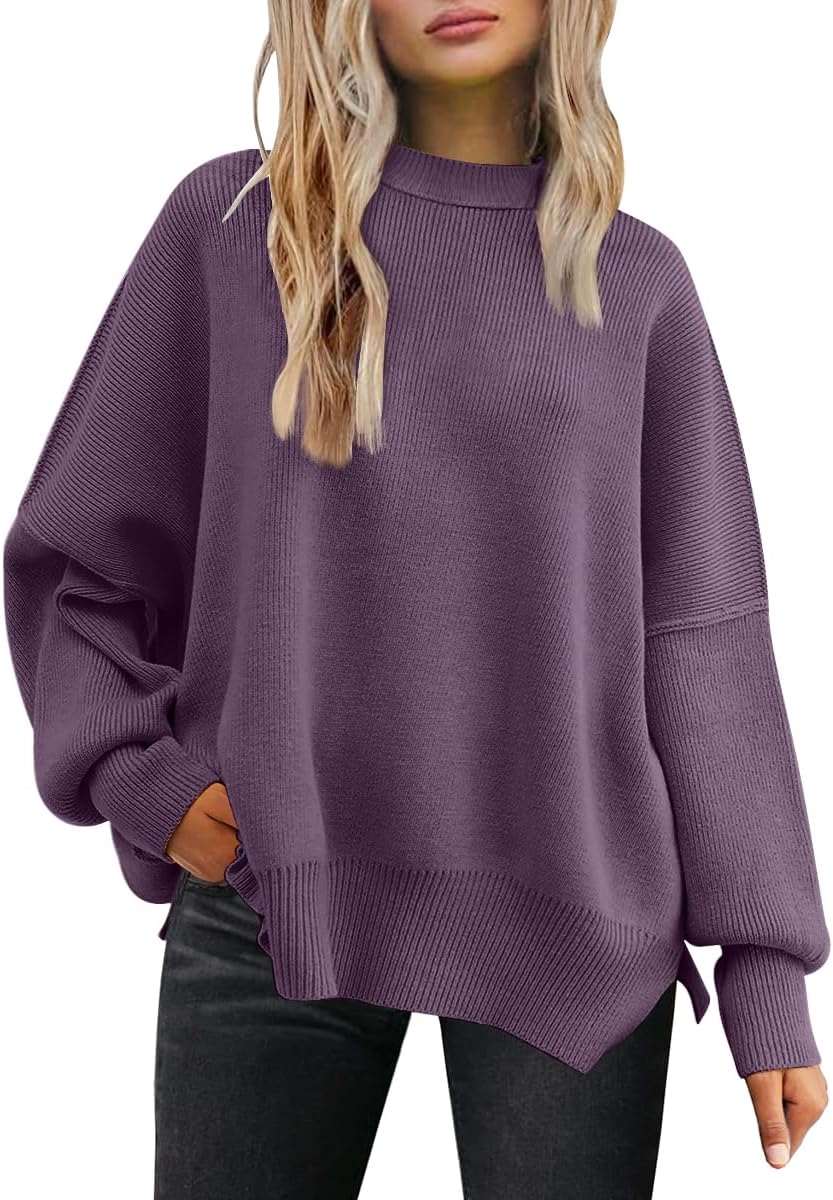 LILLUSORY Women's Oversized Batwing Sweaters for Fall Fashion