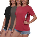 Nursing Shirts for Breastfeeding 3-Pack - Hidden Zippers, Loose Fit at