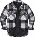 Boys Sherpa Lined Buffalo Plaid Fleece Shirt Jacket - Warm & Soft