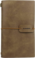 ai-natebok Travel Journal Notebook Vintage Leather Refillable - Pocket