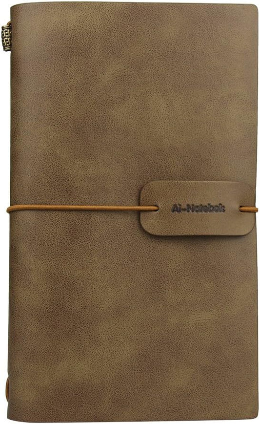 Vintage Leather Travel Journal - Handmade Refillable Notebook
