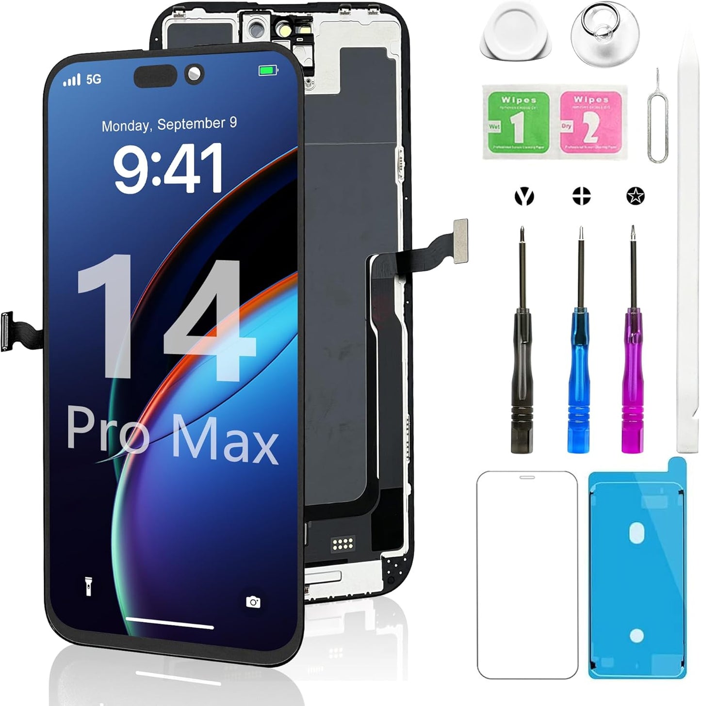 iPhone 14 Pro Max Screen Replacement Kit for Full-HD LCD Display