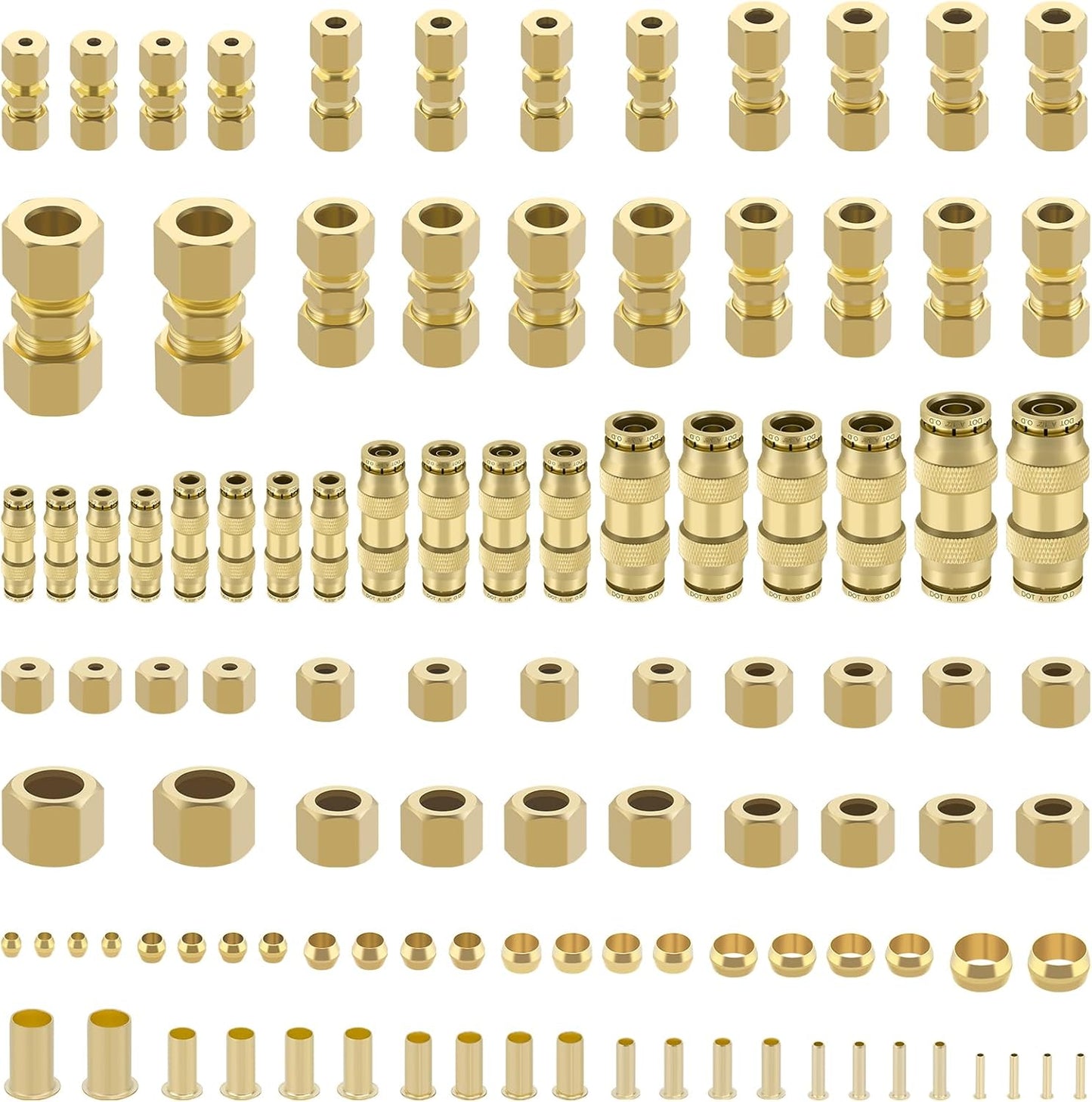 178 Pcs Push to Connect Fittings for Air Line Systems