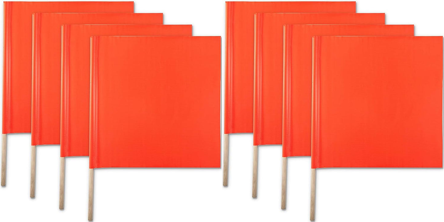 18 Inch X 18 Inch Orange Safety Flag for Construction Sites