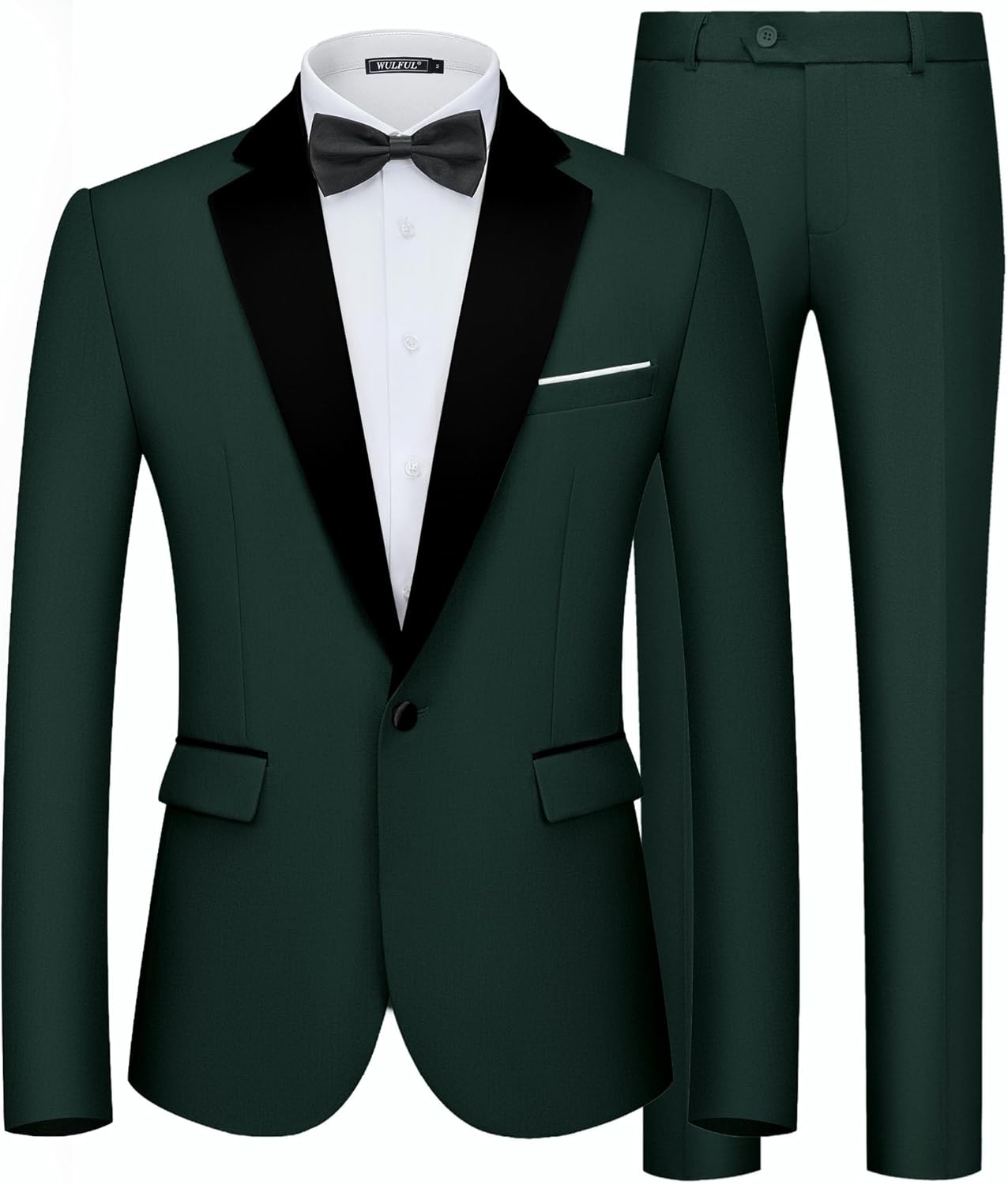 WULFUL Men's Slim Fit Suit Set for Weddings, Proms, and Business