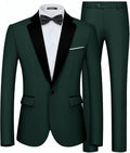 WULFUL Men's 2 Piece Slim Fit Suit Set One Button Blazer Pants Tuxedo