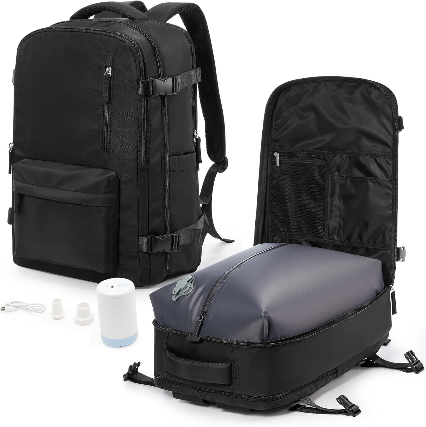 VGCUB Vacuum Backpack Travel with Electric Pump for Easy Packing