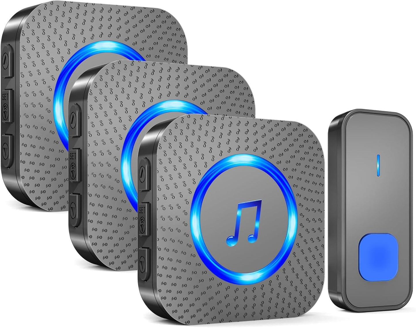 Wireless Doorbell Trio: 1300 FT Range, 55 Chimes, Loud 110 db Volume!