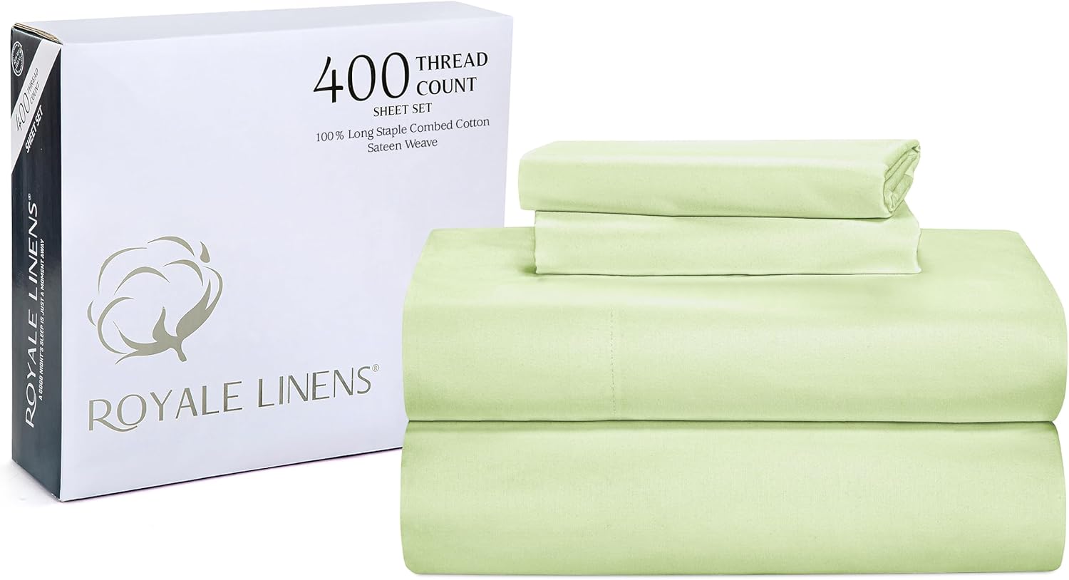 400 Thread Count Twin Sheet Set in Florentine Sage for Comfort