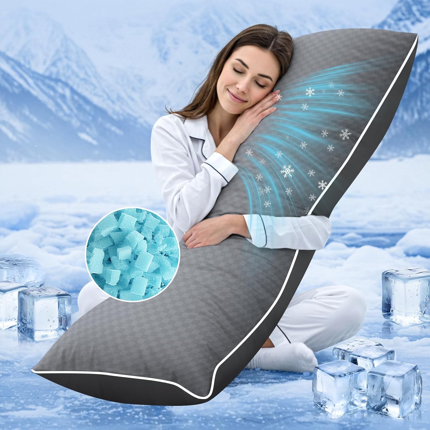 YZ HOME Cooling Body Pillow for Adults - Soft Support for Sleep