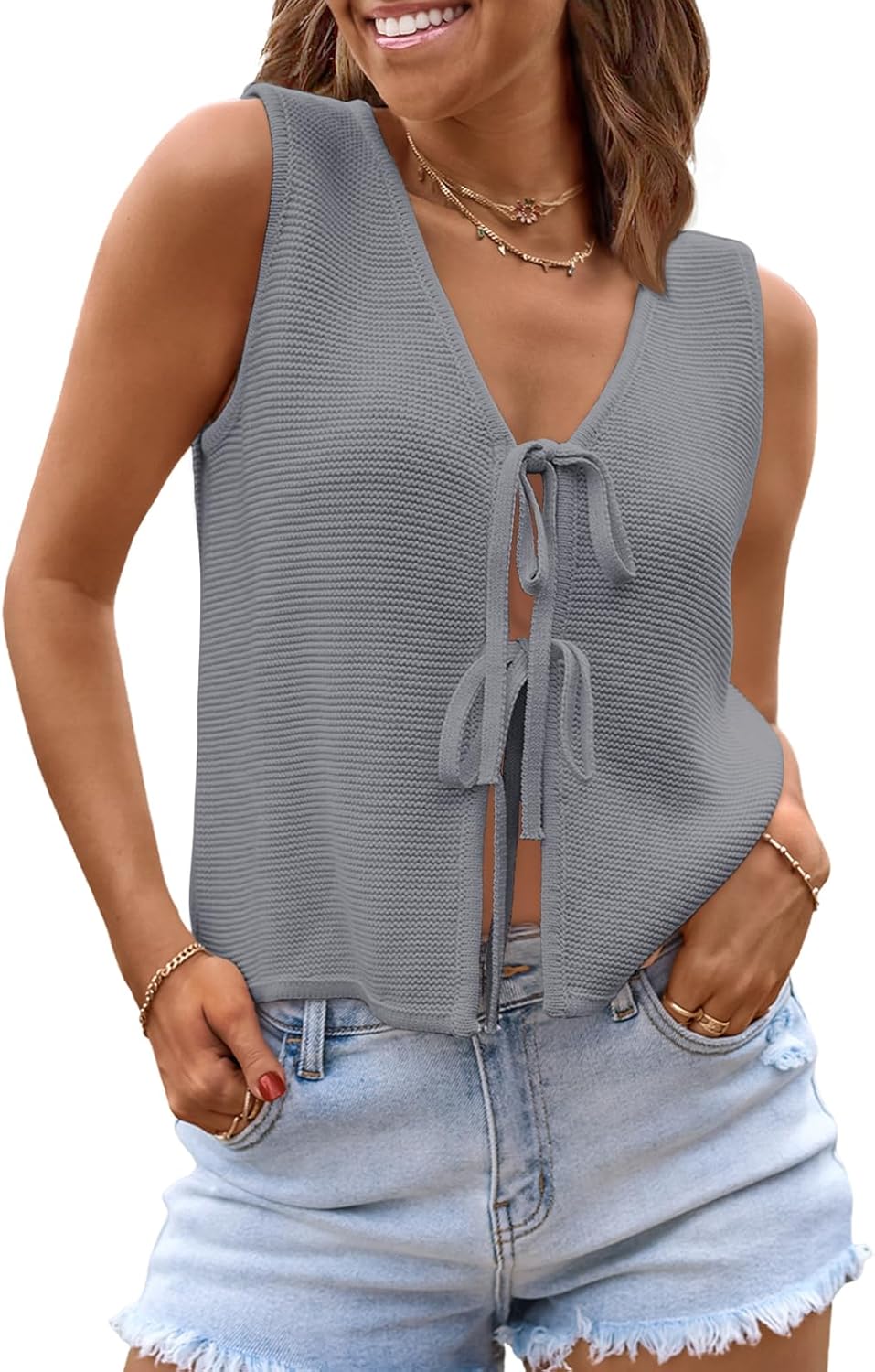 LILLUSORY Womens Crochet Tops for Summer Beach Fashion 2025