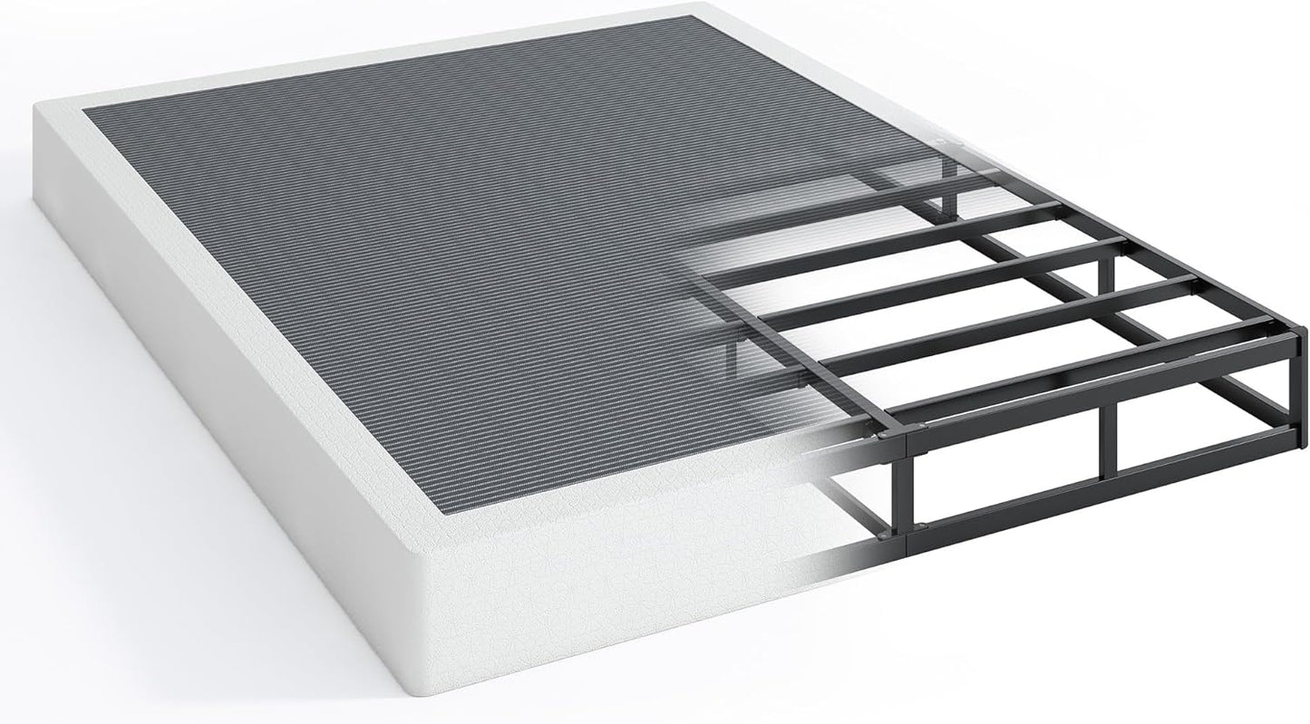 7 Inch Low Profile Box Spring with Sturdy Metal Frame Support