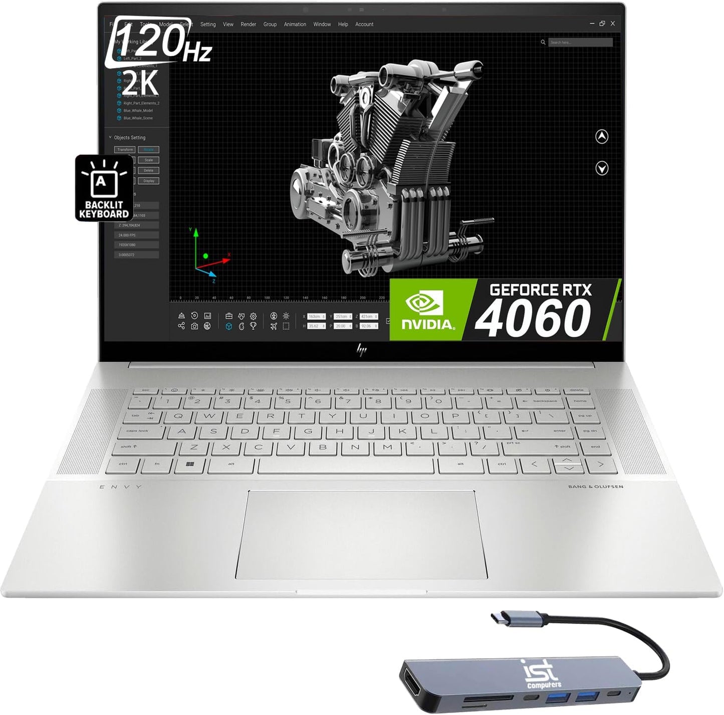 HP Envy 16 Business Laptop with 120Hz Touchscreen and RTX 4060