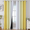 Ombre Yellow and Greyish White Blackout Curtains 96 in - Full Light