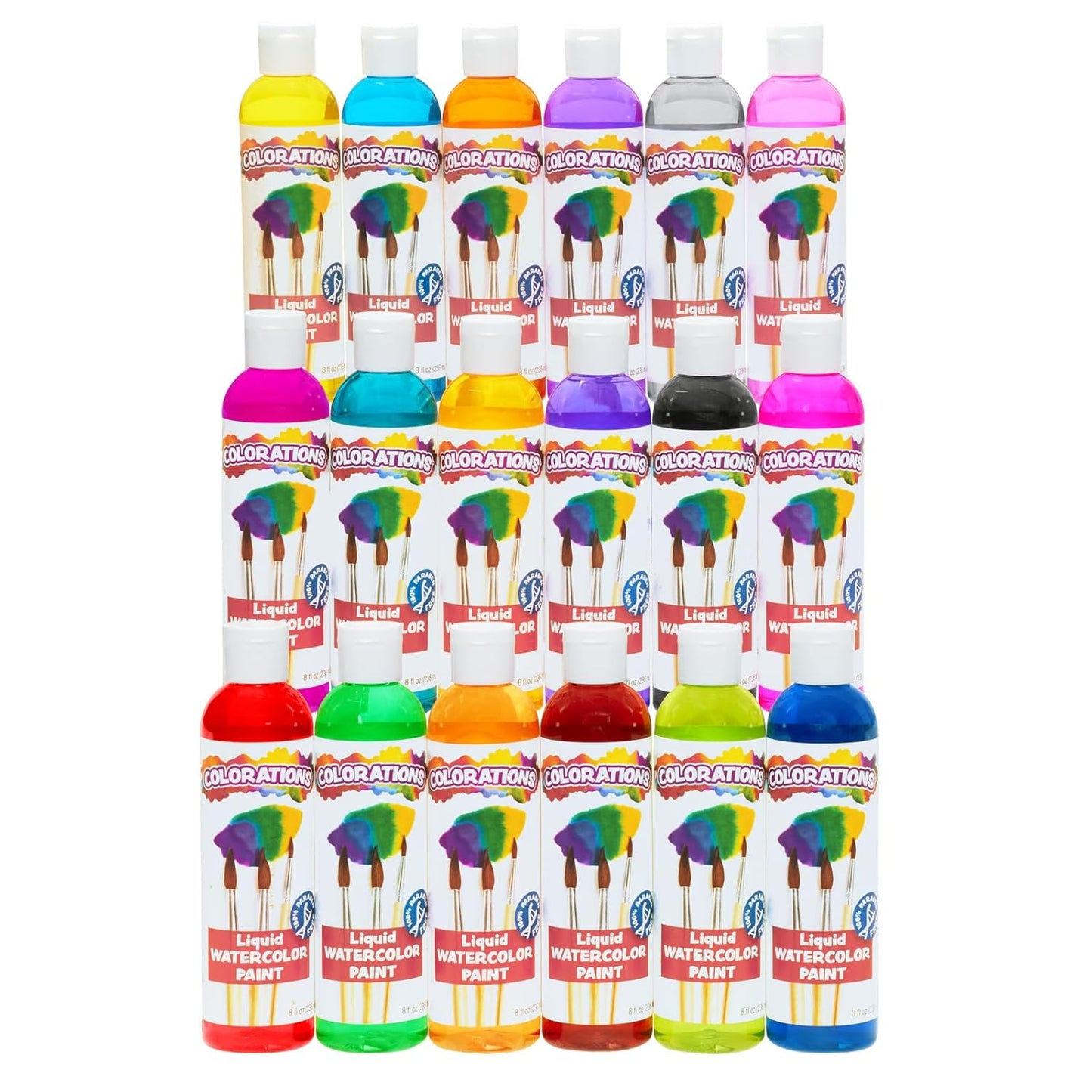 Colorations LW18 Liquid Watercolor Paint Set of 18 Non-Toxic