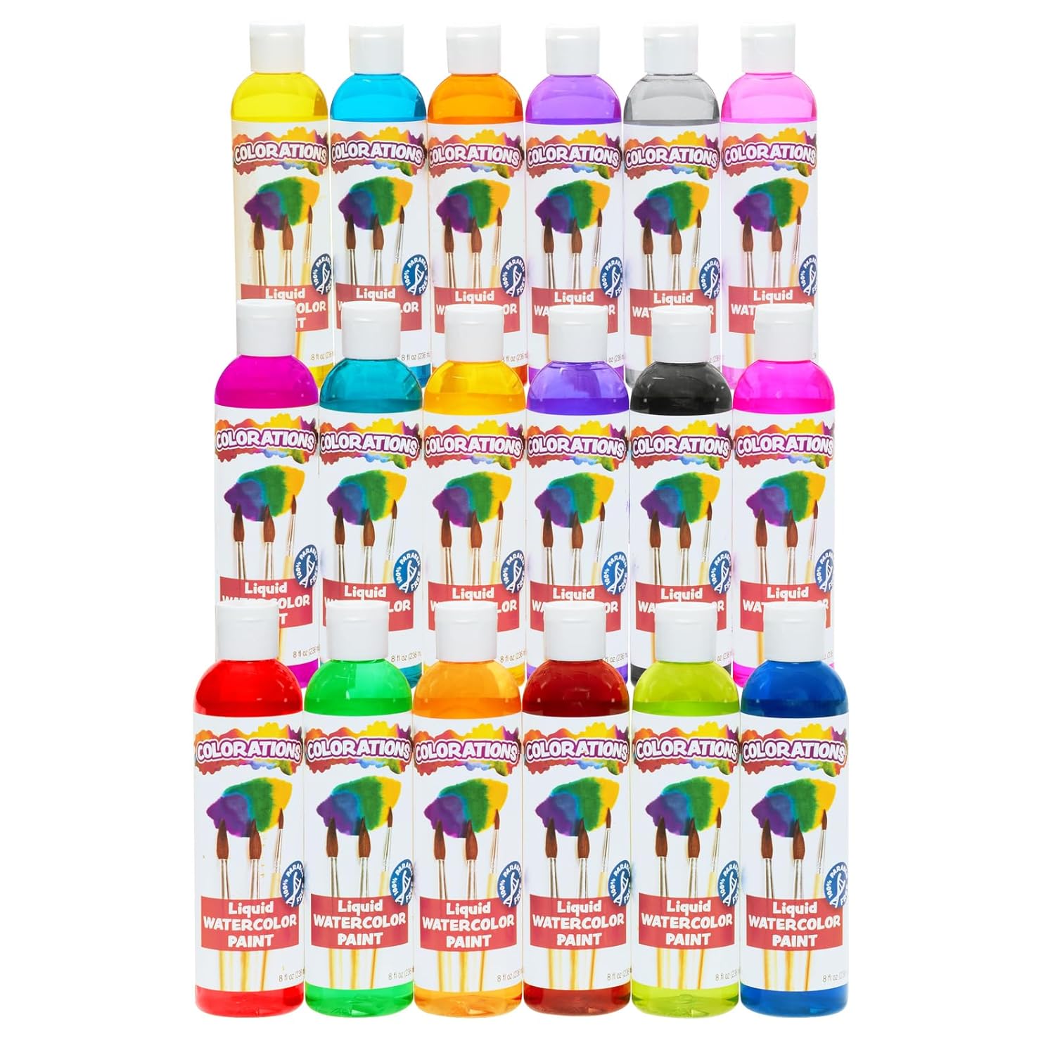 Colorations LW18 Liquid Watercolor Paint Set of 18 Non-Toxic