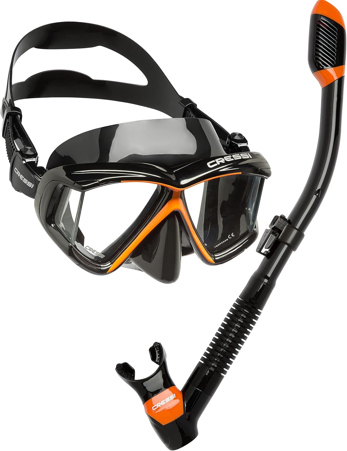 Cressi Panoramic Wide View Mask & Dry Snorkel Kit for Diving