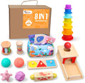 Montessori Toys for Babies 6-12 Months - 8 in 1 Sensory Set