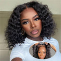 Curly BOB Wig Human Hair 200 Density 5x5 HD Lace Closure - 10in