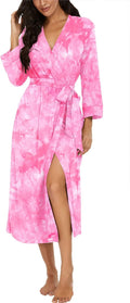 Women Kimono Robe Long Knit Bathrobe - Lightweight Soft Rayon Blend