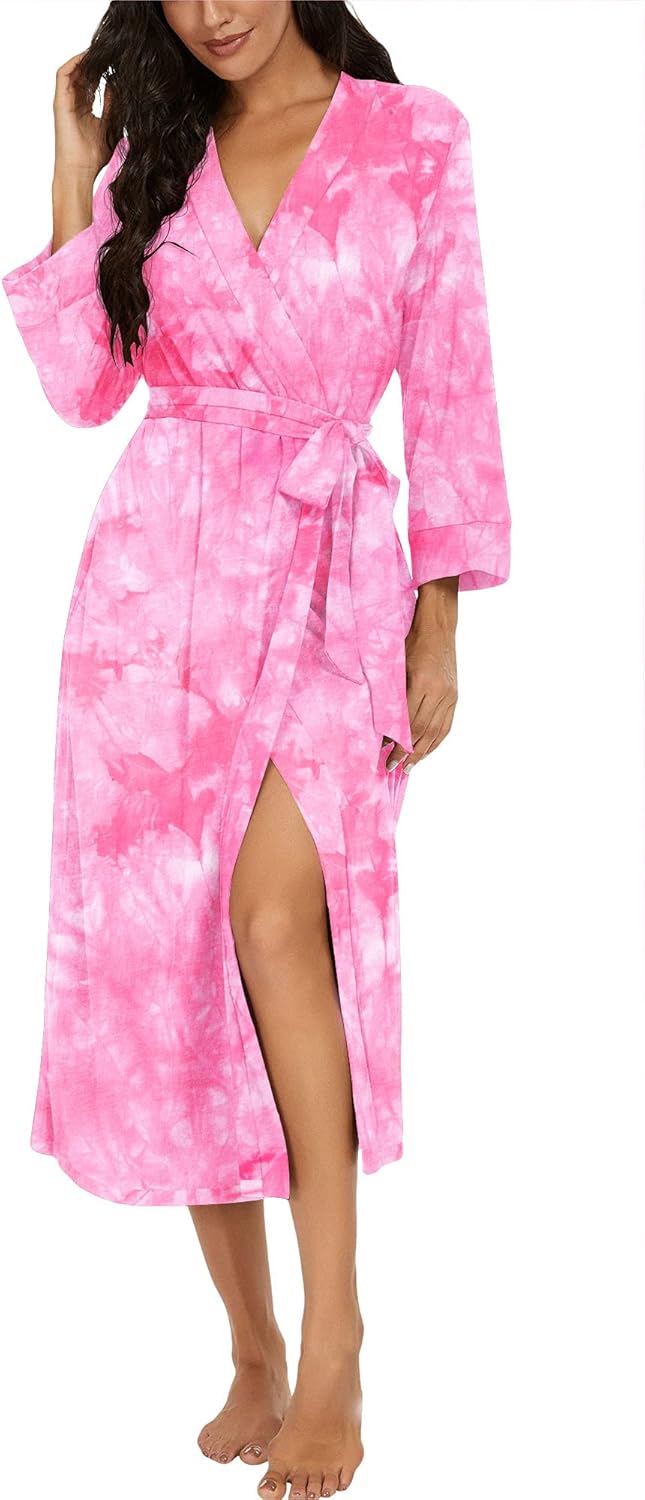 VINTATRE Women Kimono Robes Long Knit Bathrobe for Comfort