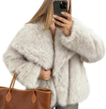 Faux Fur Coat Fluffy Faux Fur Jacket - Warm, Stylish Short Coat