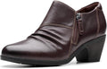 Clarks Women's Emily2 Braley Ankle Boot - Comfortable Ruched Block