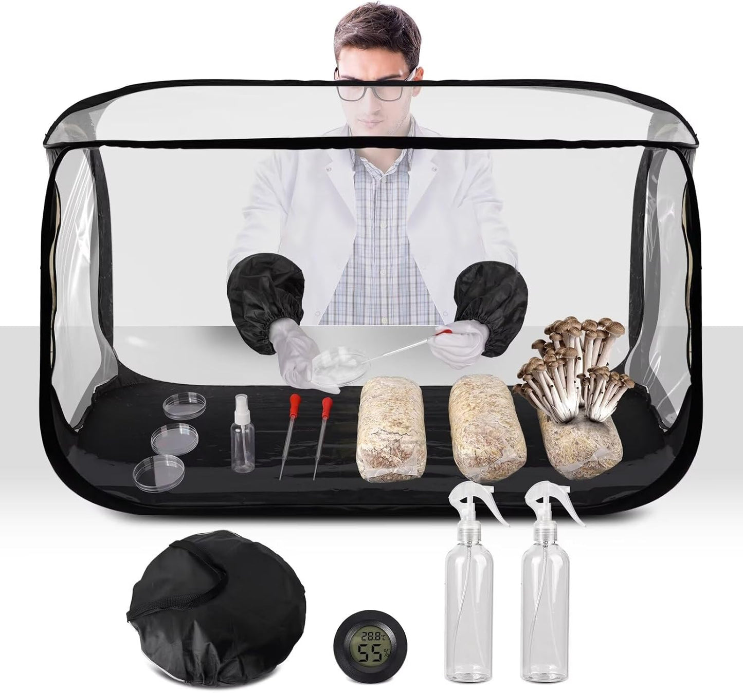 Large Still Air Box Mushroom Grow Tent for Home Scientists