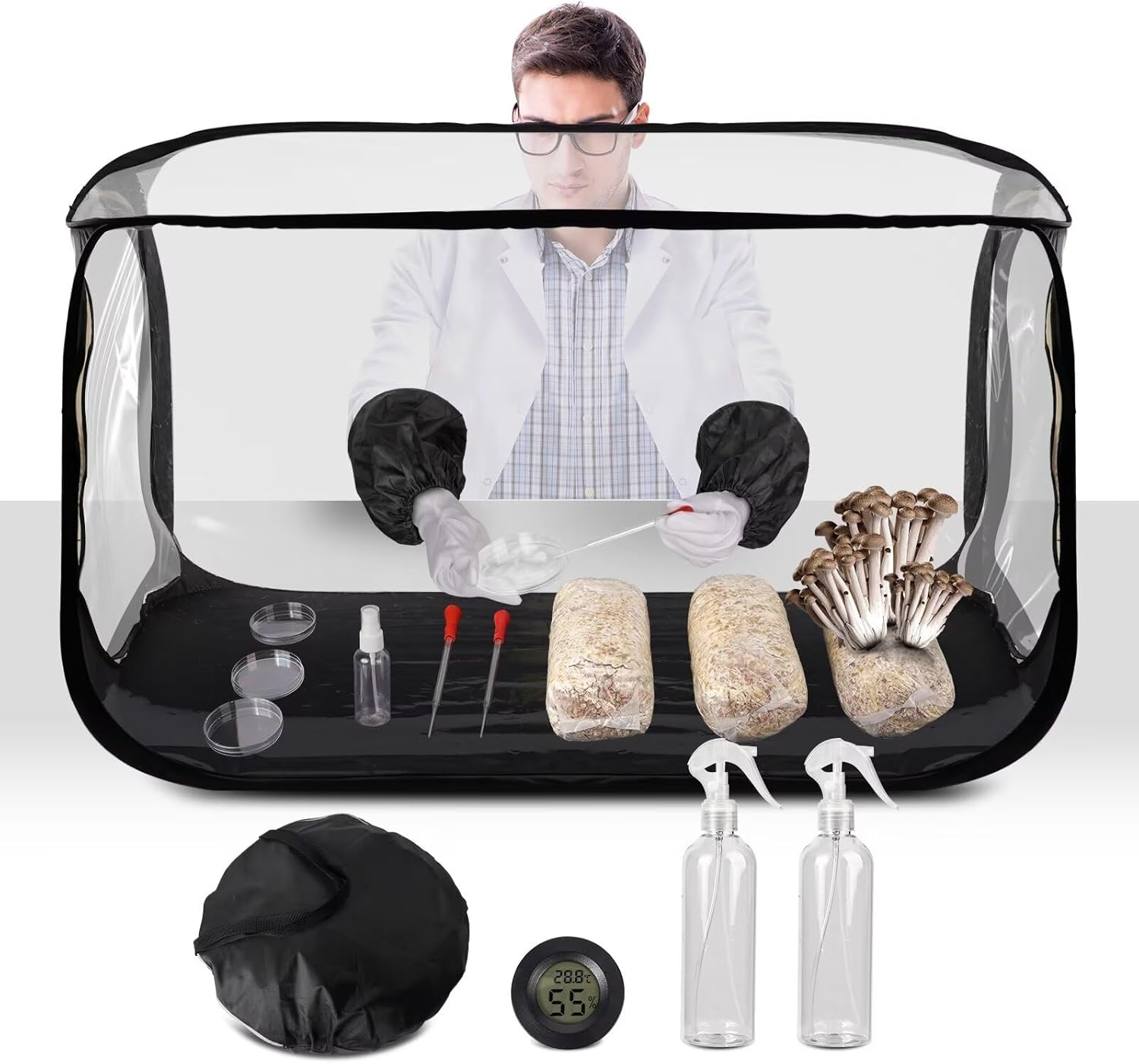 Large Still Air Box Mushroom Grow Tent for Home Scientists