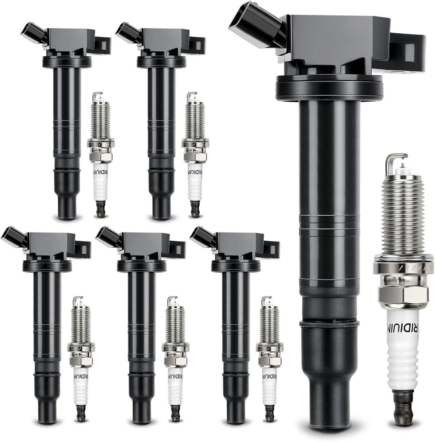UF495 Ignition Coil & 6176 Double Iridium Spark Plug Set for Toyota