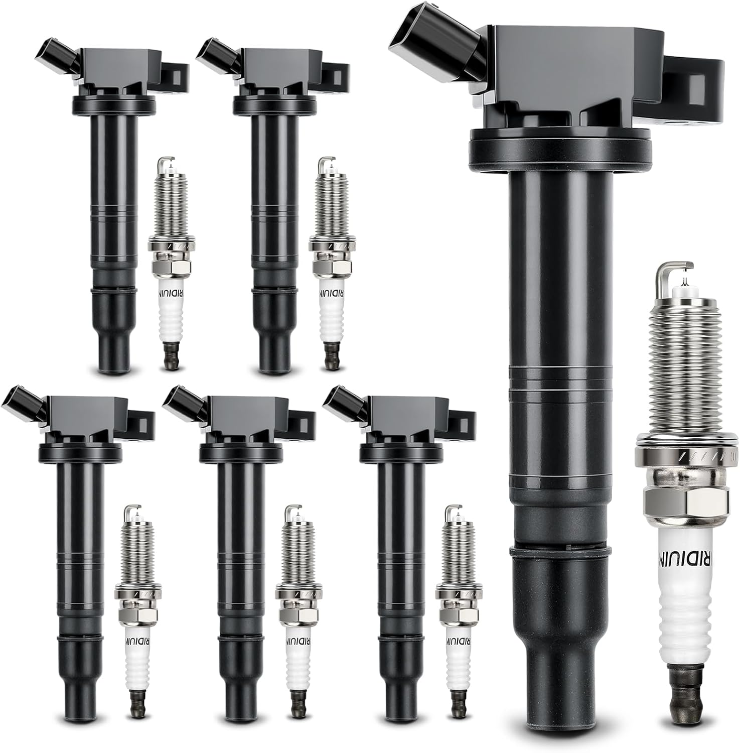 UF495 Ignition Coil & 6176 Double Iridium Spark Plug Set for Toyota