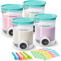 GuanQiao 4 Pack Creami Swirl Pints & Lids for Ninja NC700 Series