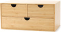 Wisuce Bamboo Desk Organizer Mini 3-Drawer - Compact Desktop Storage