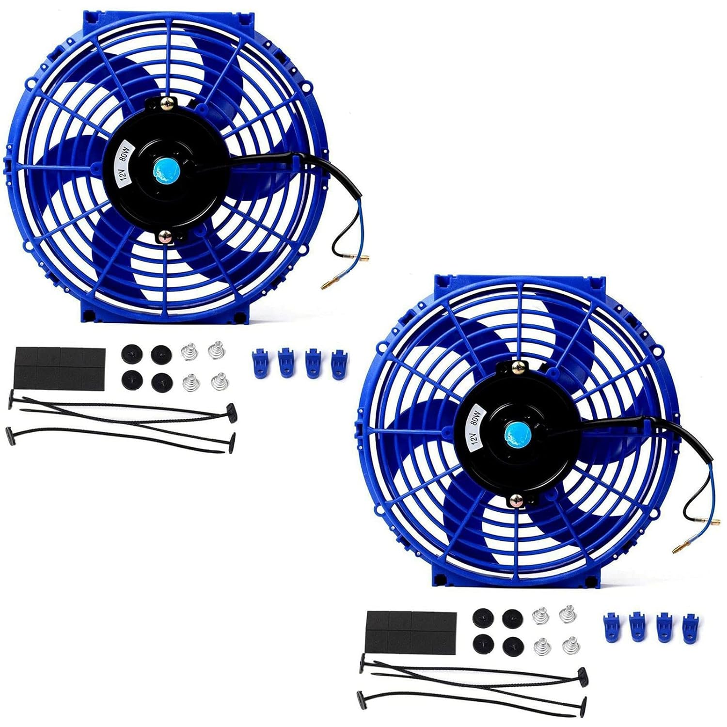 2PCS 10 Inch Slim Fan Push Pull Electric Radiator Cooling Kit