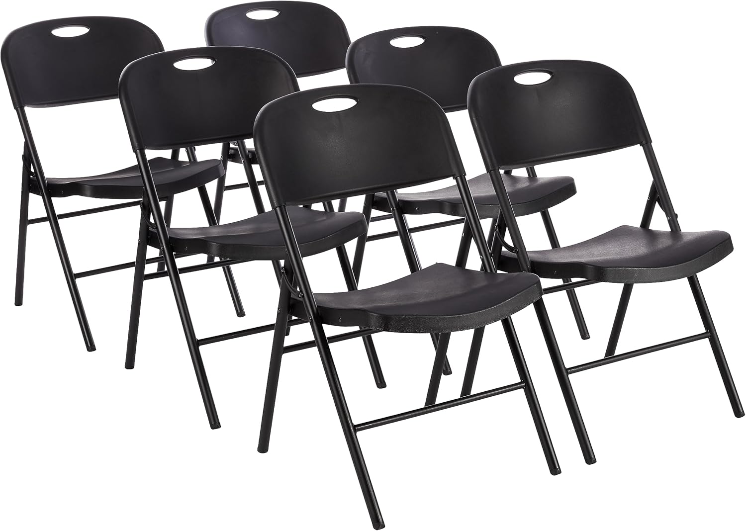 Sturdy Foldable Plastic Chair Set of 6 for Events and Home Use