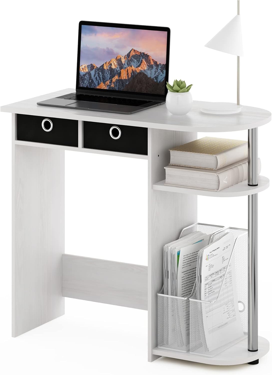 Furinno GO GREEN Desk with Side Shelves for Home Office Use