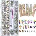 6080PCS AB Rhinestones for Nails - Multi Shape Nail Gems Set