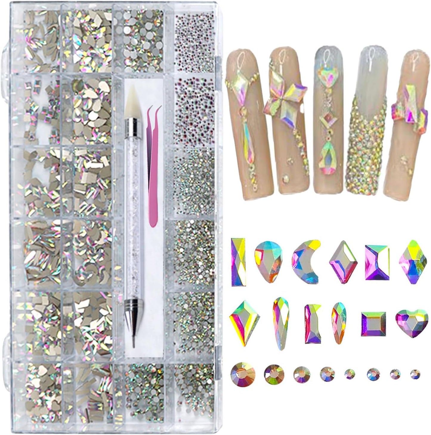 6080PCS AB Rhinestones for Nails - Elevate Your Nail Art Game