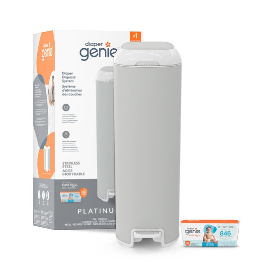 Diaper Genie Platinum Pail in Stone Grey for Ultimate Odor Control