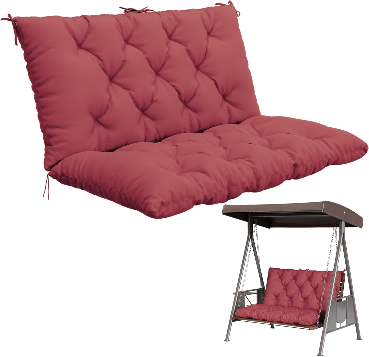 Porch Swing Cushion with Backrest for Outdoor Comfort and Style