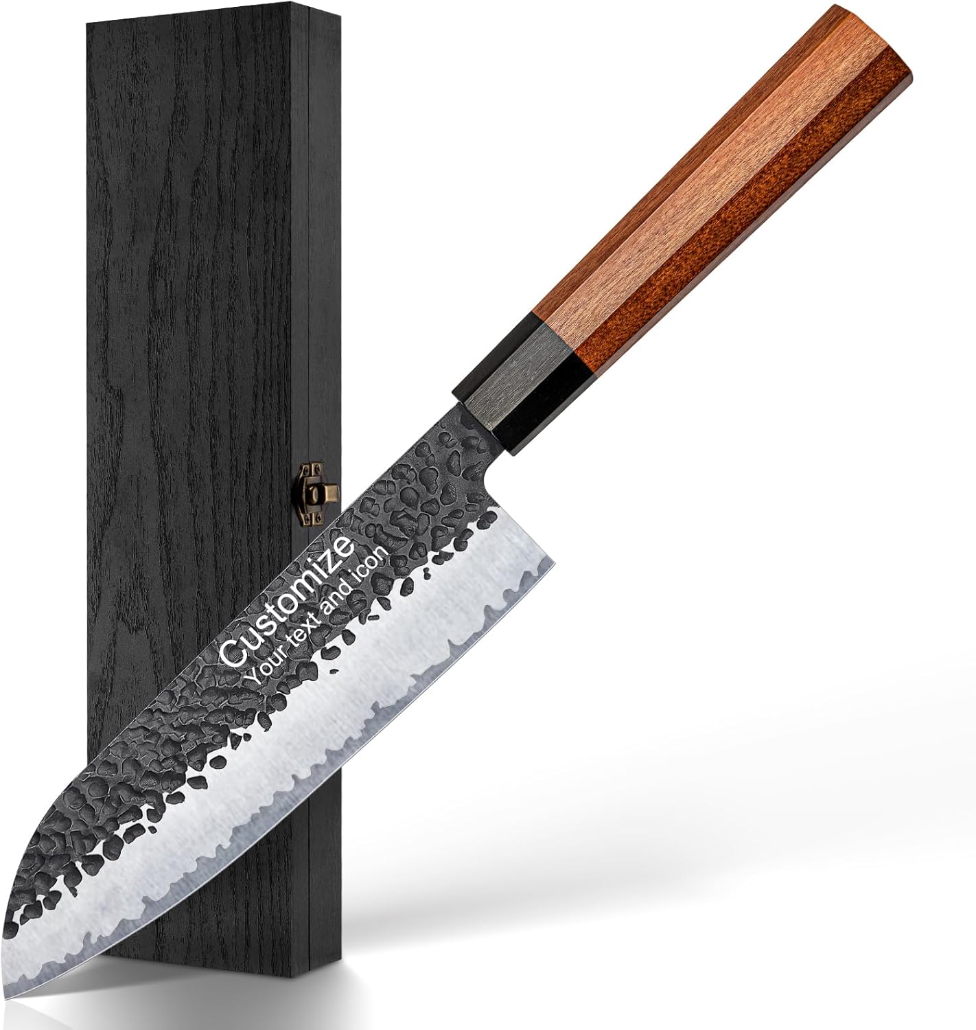 Professional 7in Japanese Santoku Knife with Ergonomic Handle