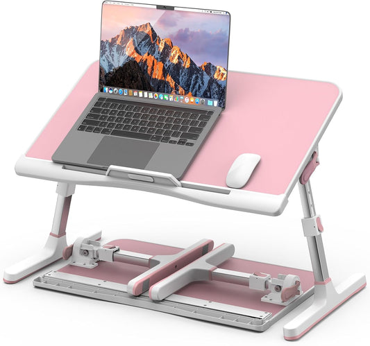 Potuopy Pink Bed Desk - Adjustable & Portable