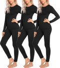 Ekouaer Thermal Underwear for Women Long Johns Set