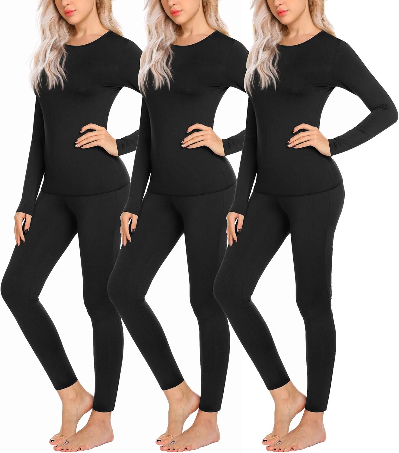 Ekouaer Thermal Underwear for Women Long Johns Set