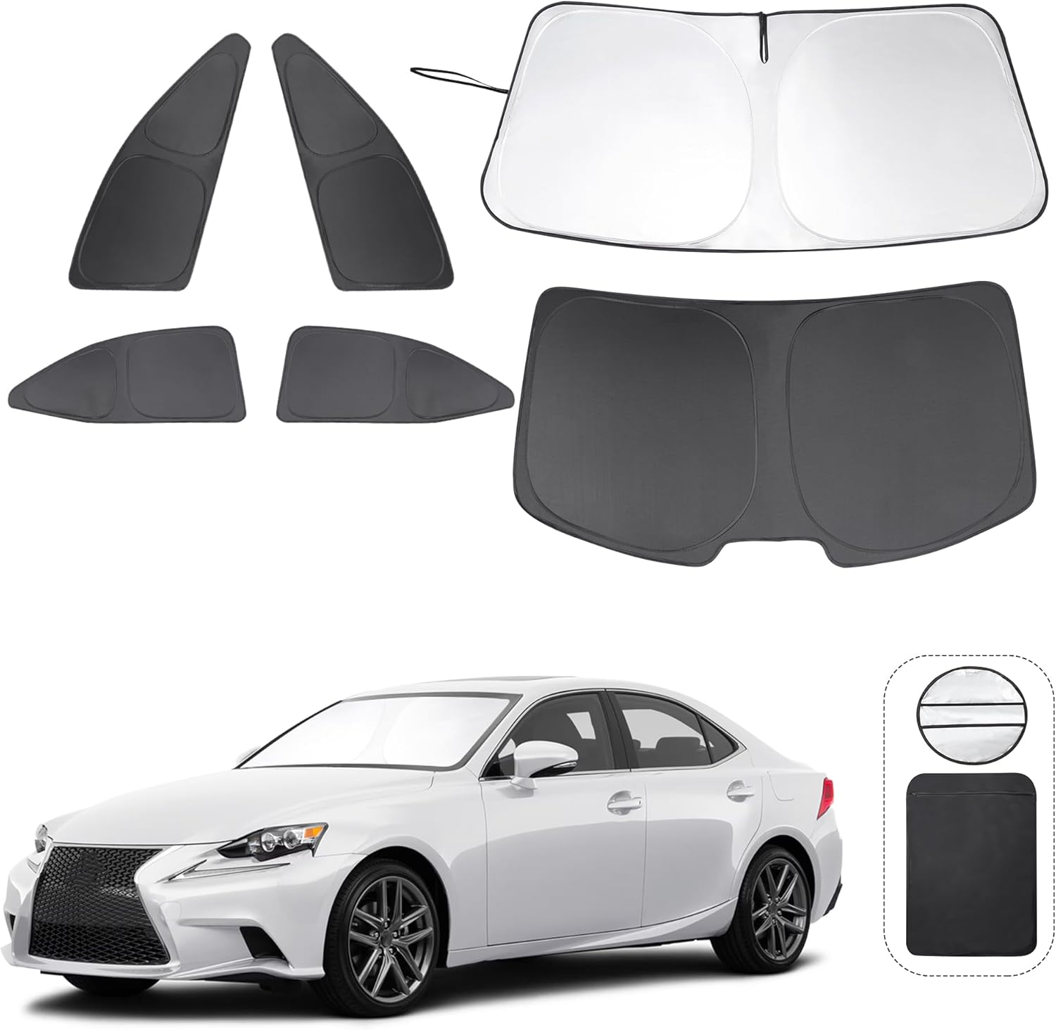 Custom Fit Window Shades for Lexus Sedan 2014-2020 - 6PCS