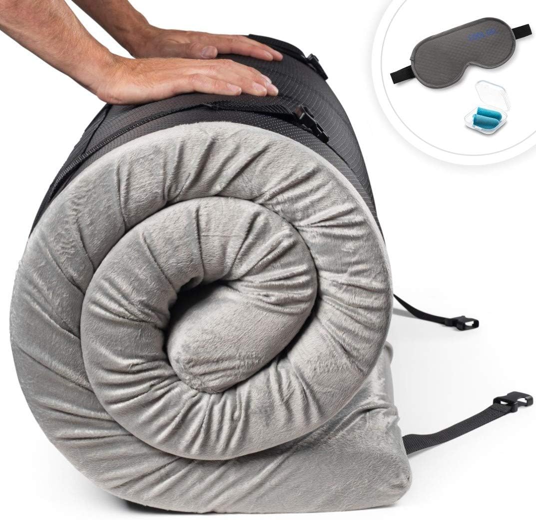 CertiPUR-US Memory Foam Camping Mattress Pad for Travel Comfort