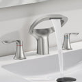 Modern Bathroom Faucet 3 Hole in Brushed Nickel Finish