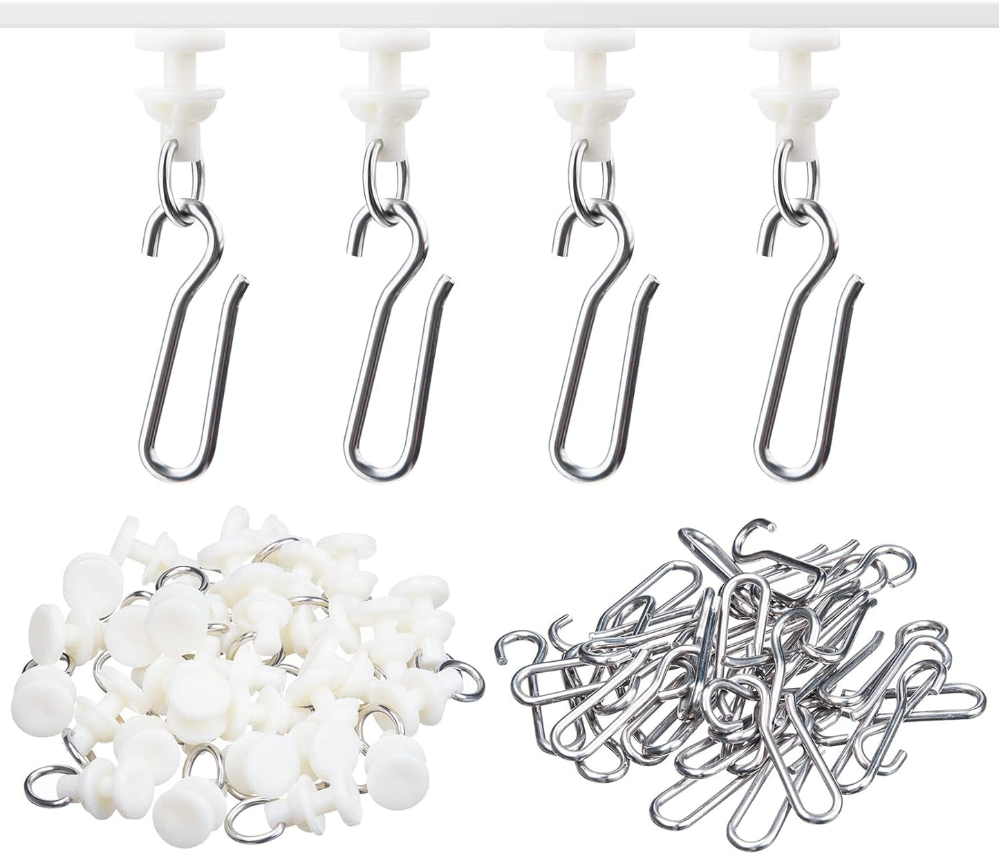 Jetec 60 Pc Shower Curtain Hooks Set - Easy Installation