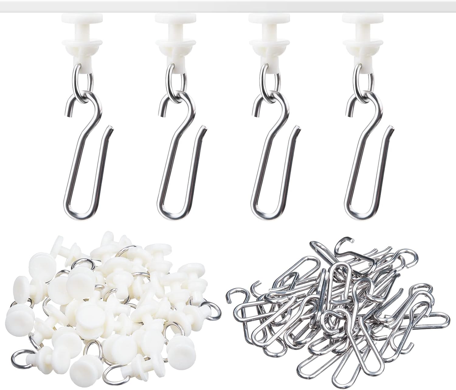 Jetec 60 Pc Shower Curtain Hooks Set - Easy Installation