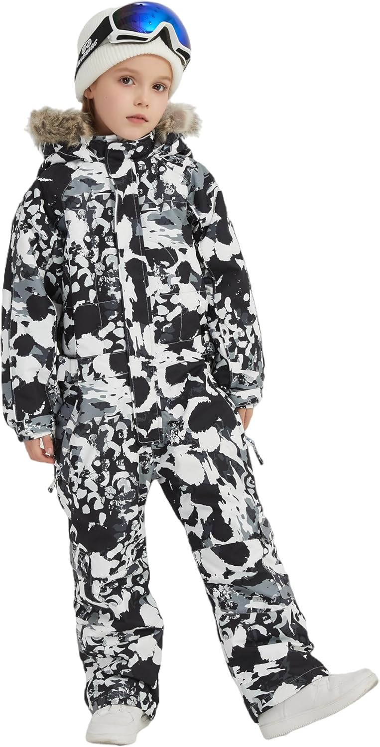 SNBOCON Kids Waterproof Colorful One Piece Snowsuits